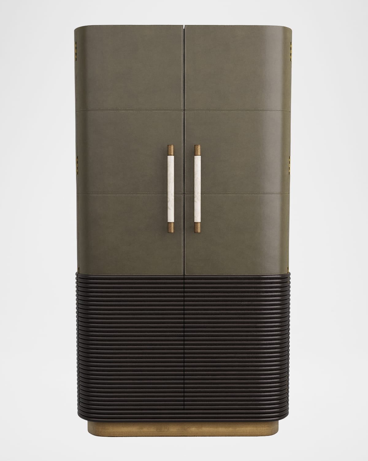 Arteriors Sherbourne Tall Leather Cabinet In Graphite