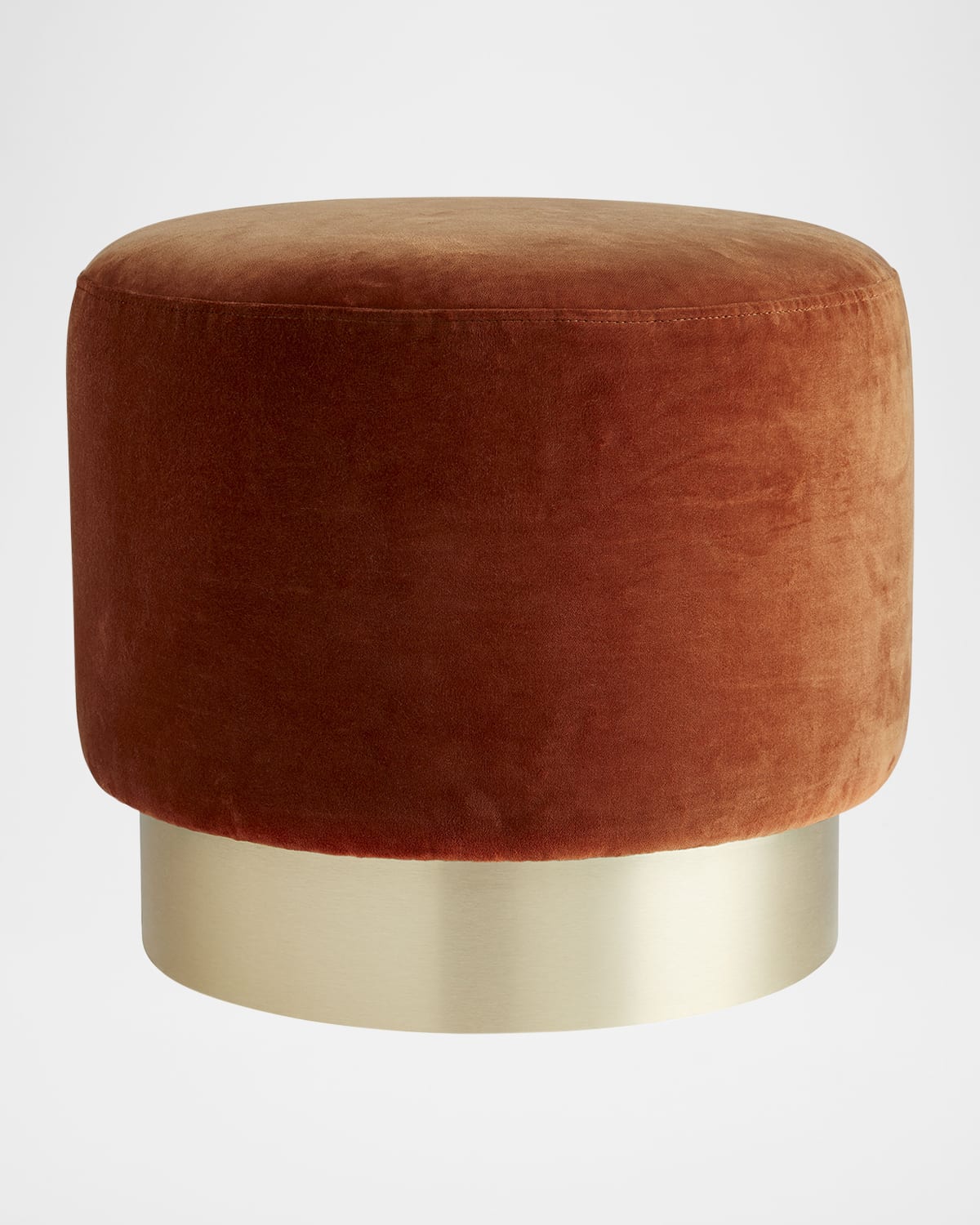 Arteriors Avalon Velvet Ottoman In Persimmon