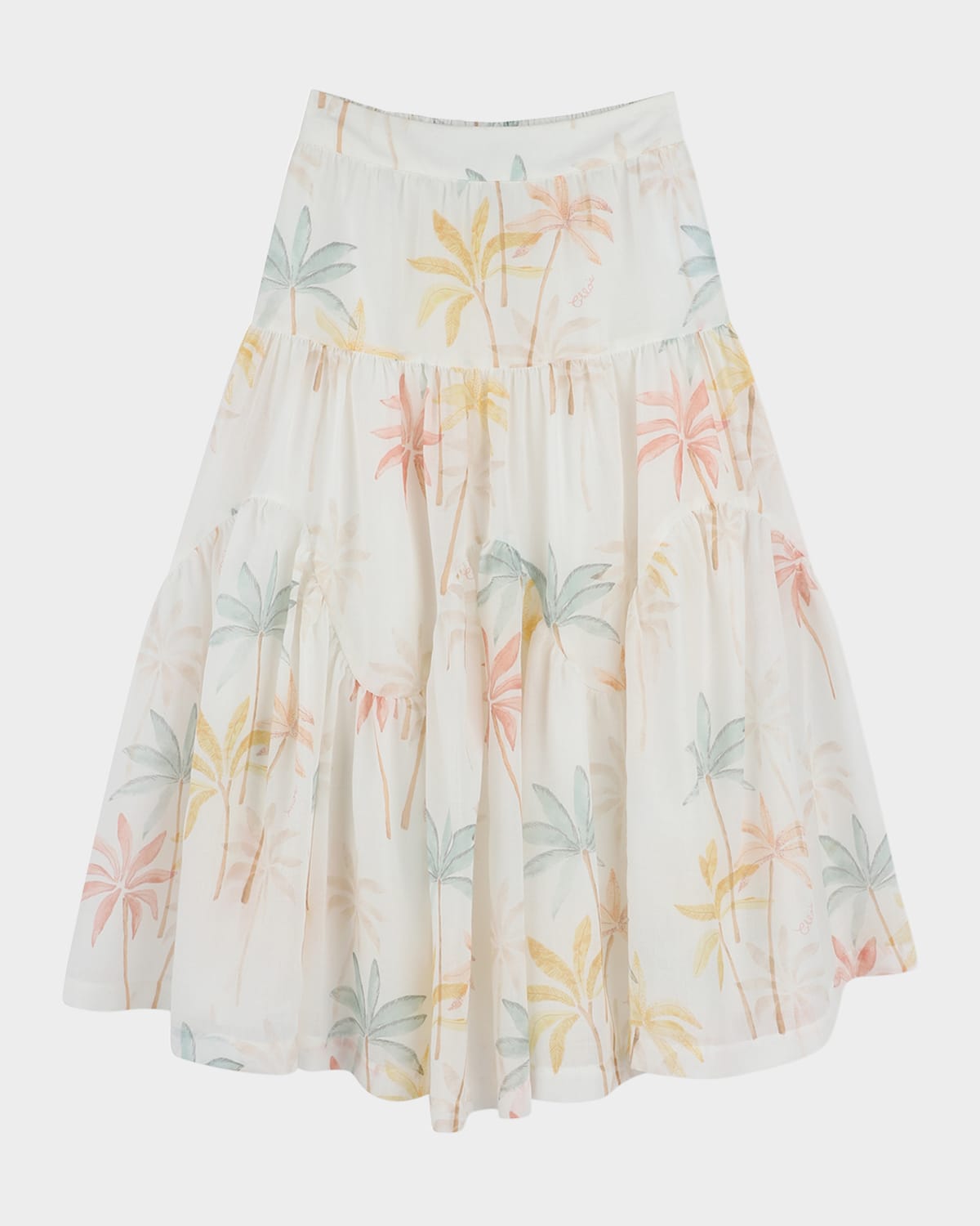 Chloé Floral-print Midi Skirt In Multicoloured