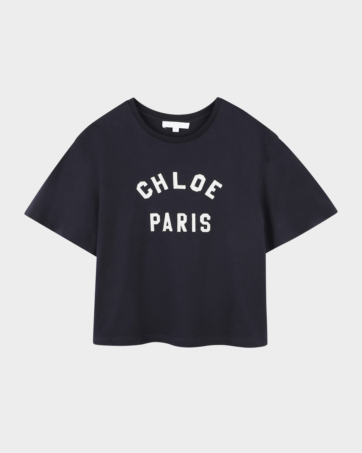 CHLOÉ GIRL'S LOGO EMBROIDERED T-SHIRT 