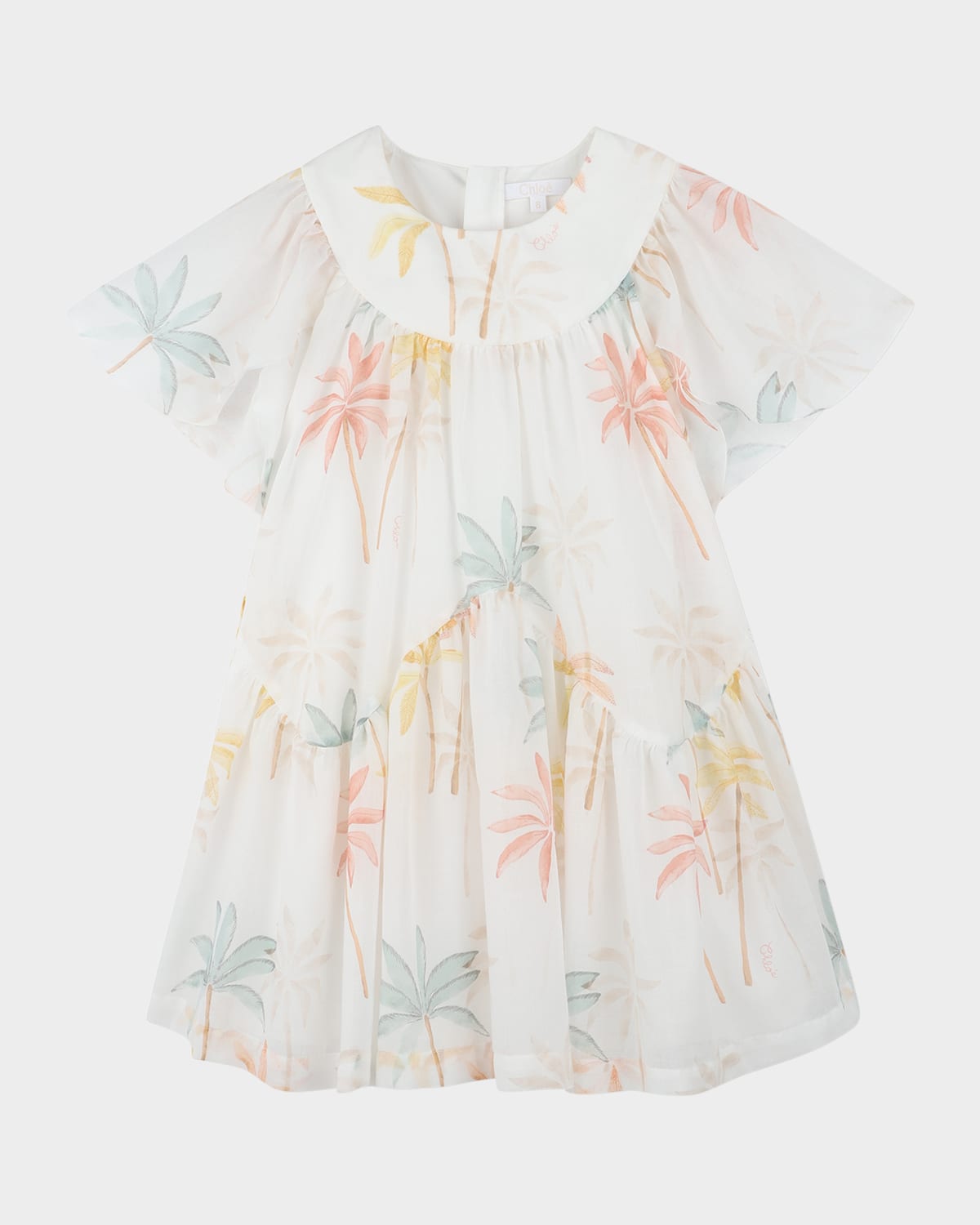 Chloé Palm Tree-print Dress In Multicoloured