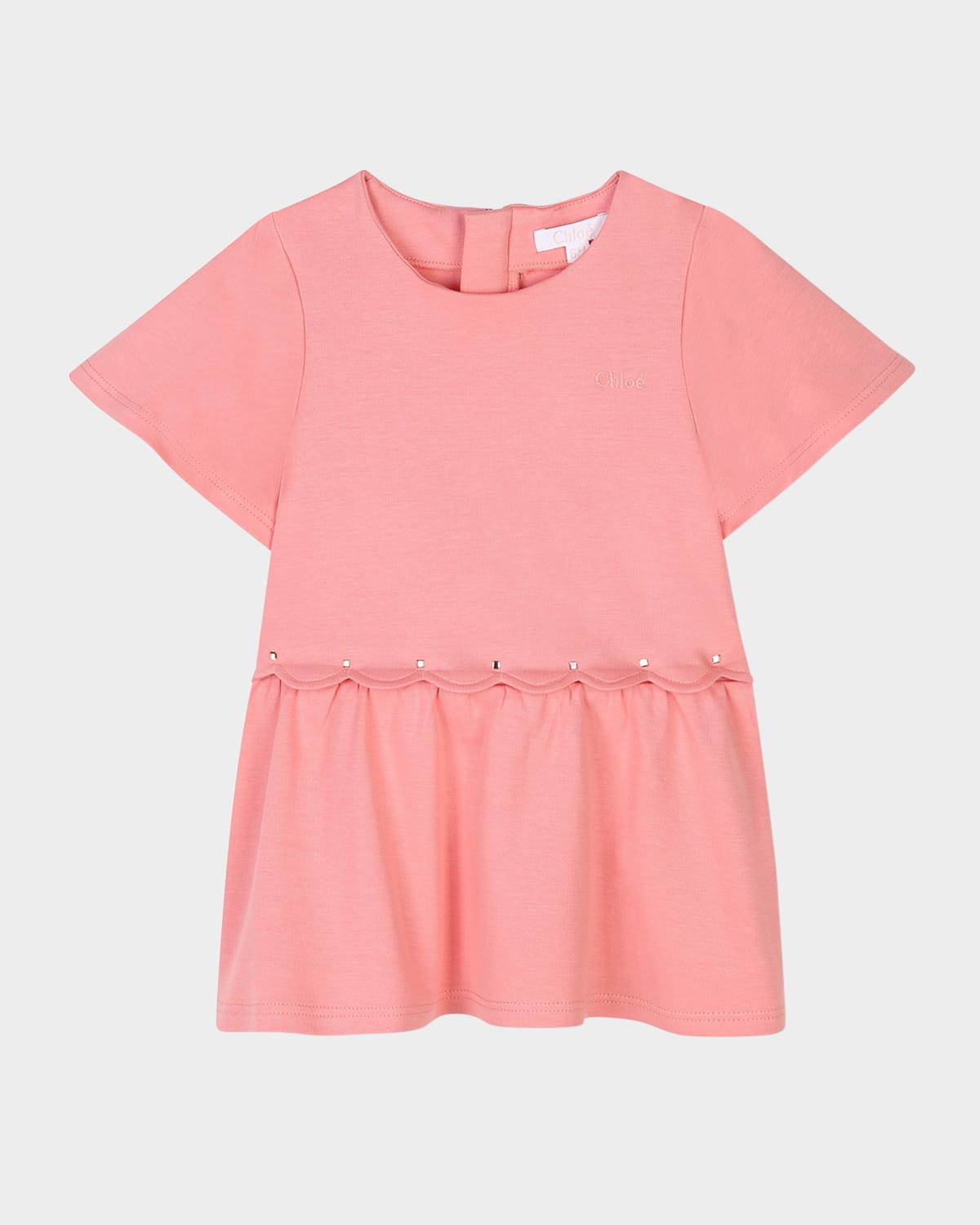 CHLOÉ GIRL'S EMBELLISHED SHORT-SLEEVE DRESS 