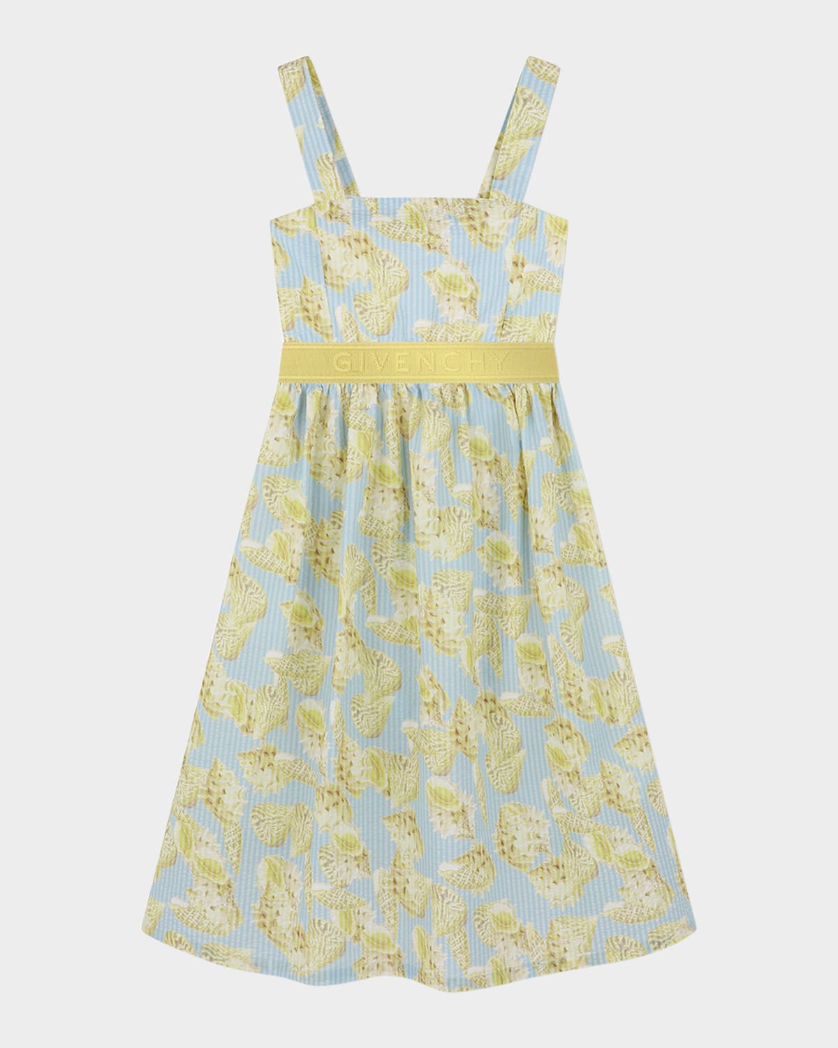 Givenchy Girl's Shell-print Logo Waistband Dress In Unique