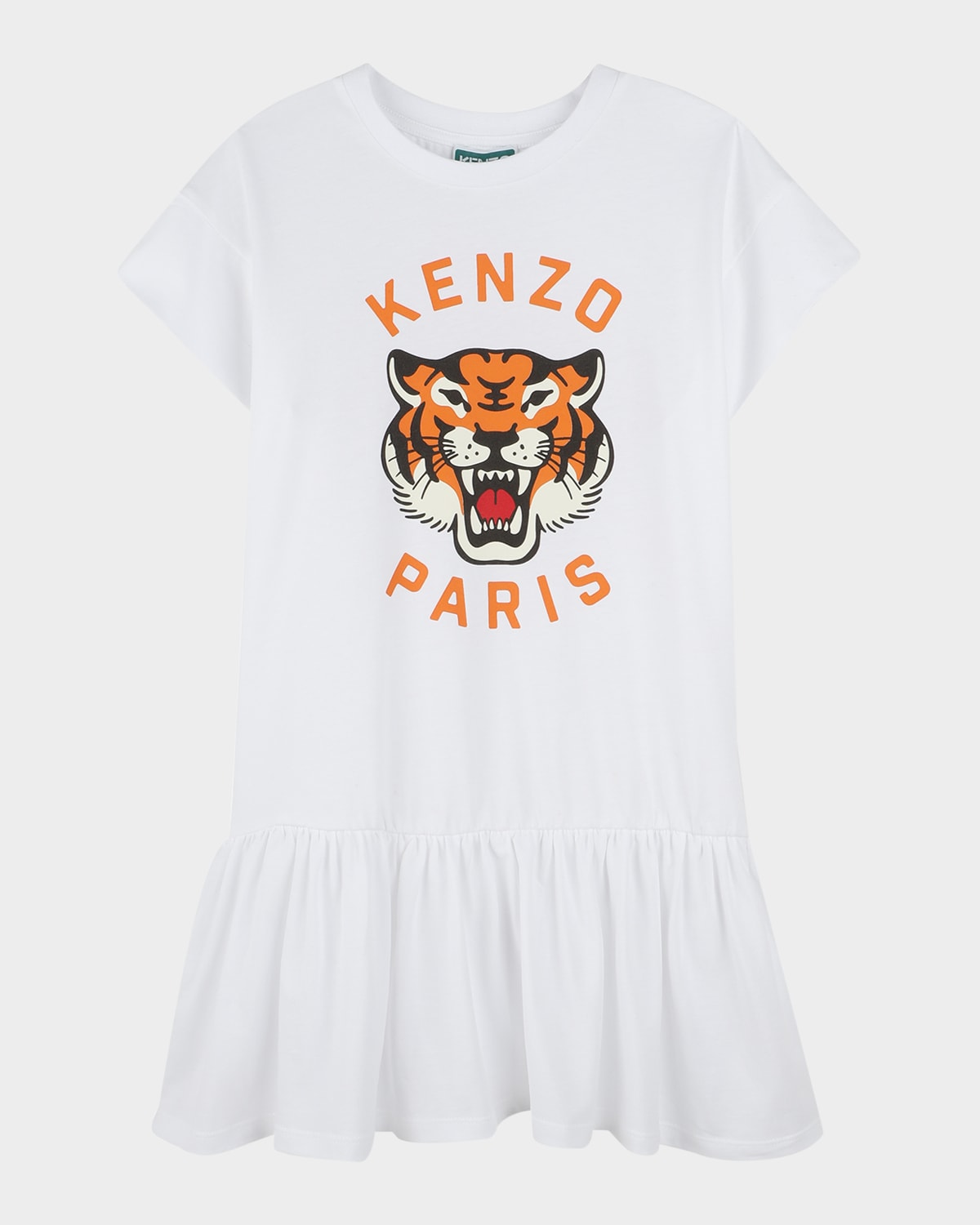 Kenzo Tiger-print Dress In White