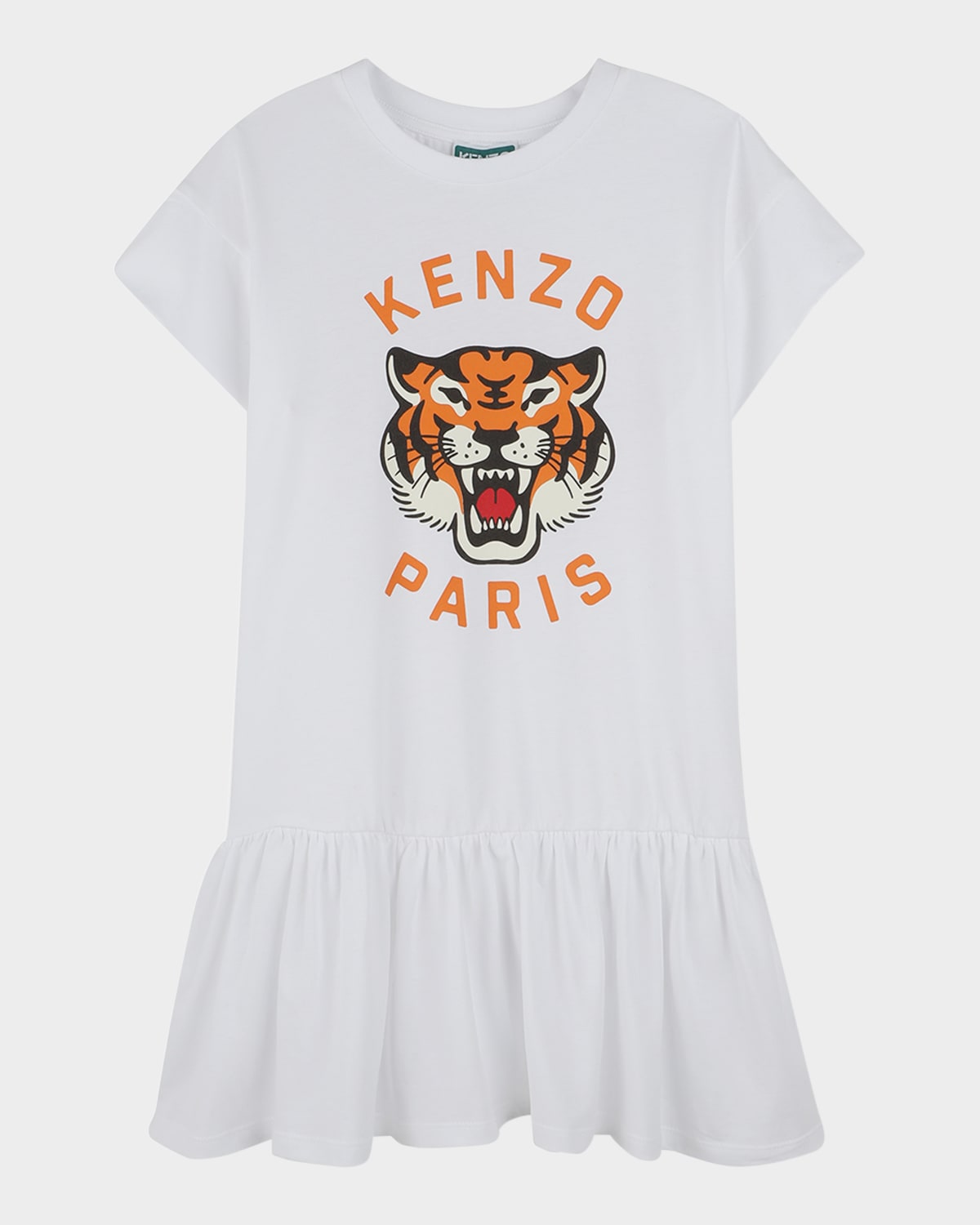 Kenzo Tiger-print Dress In White