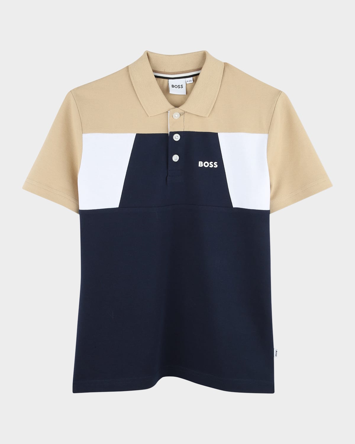 HUGO BOSS BOY'S SHORT-SLEEVE COLORBLOCK POLO SHIRT