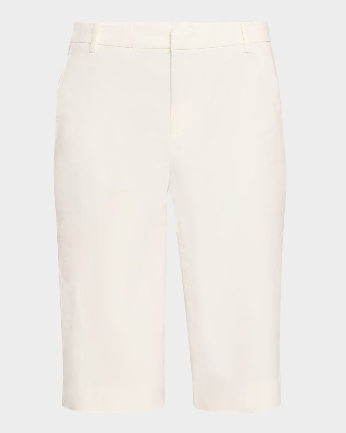 Shop Vince Mid-rise Chino Shorts In Off White