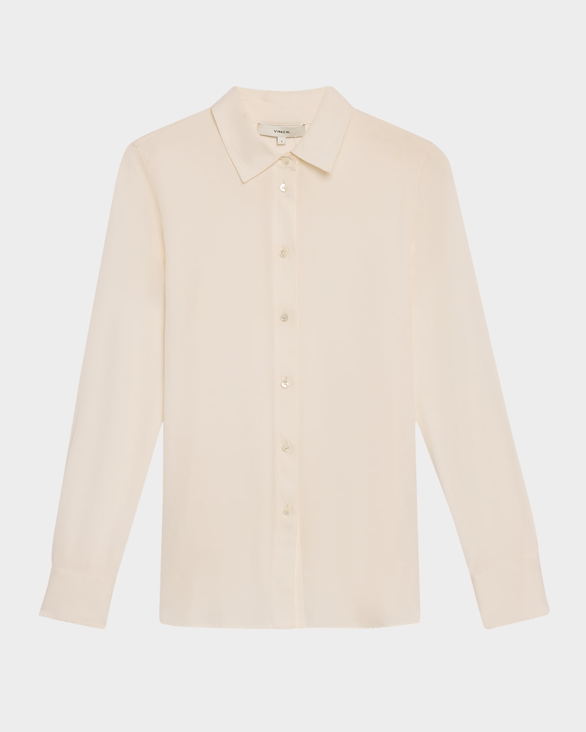 Vince Classic Button-front Blouse In Off White