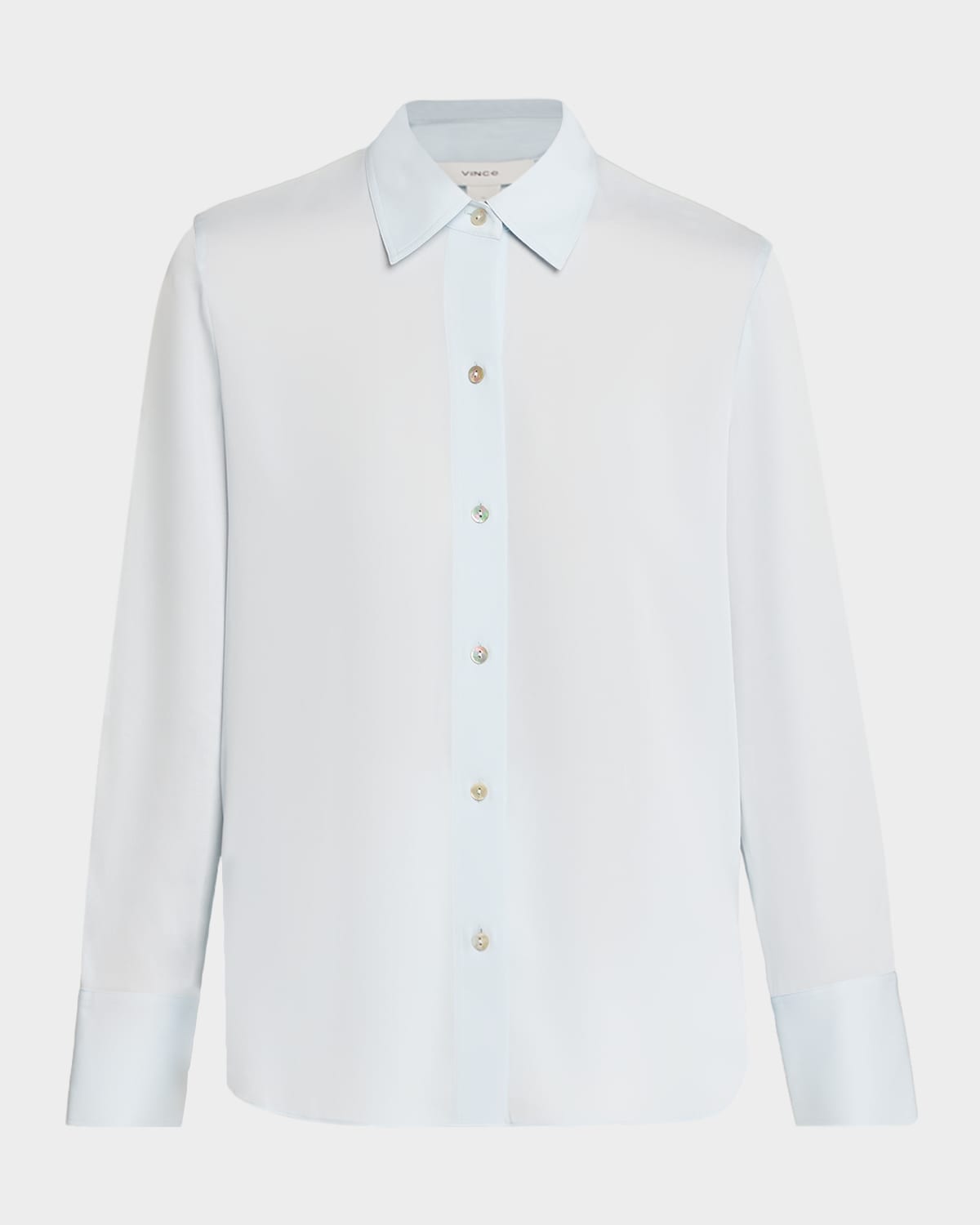 Vince Classic Button-front Blouse In Blue