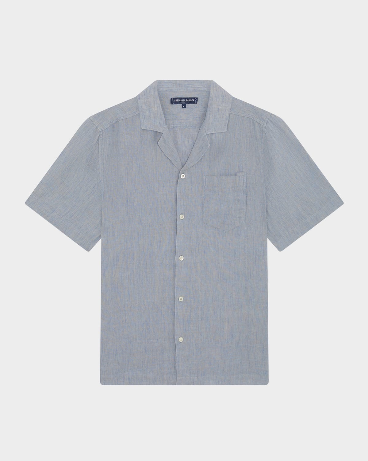 Frescobol Carioca Men's Angelo Linen Short-sleeve Shirt In Light Denim Blue