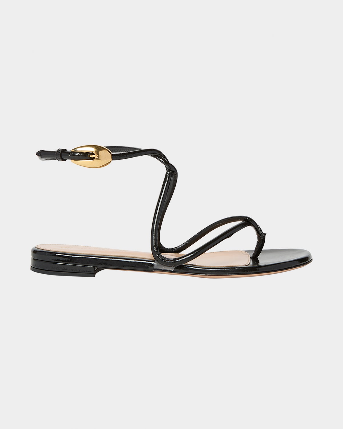 Gianvito Rossi Napa Leather Twisted-strap Sandals In Black