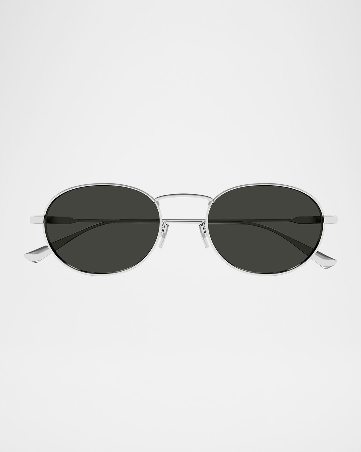 Saint Laurent Sl799 Round Metal Sunglasses In Shiny Silver