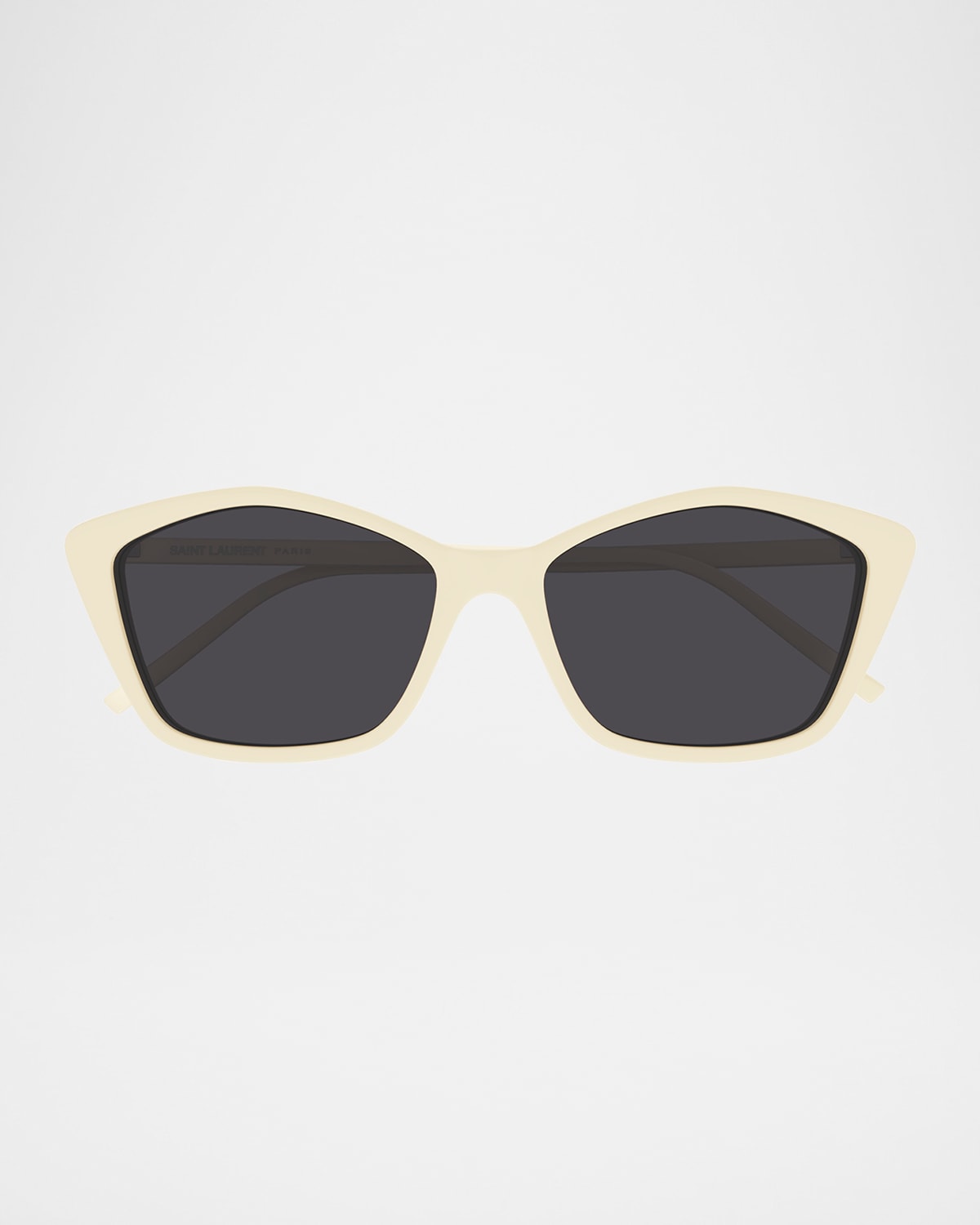 Saint Laurent Sl775 Cat-eye Acetate Sunglasses In Shiny Solid Ivory
