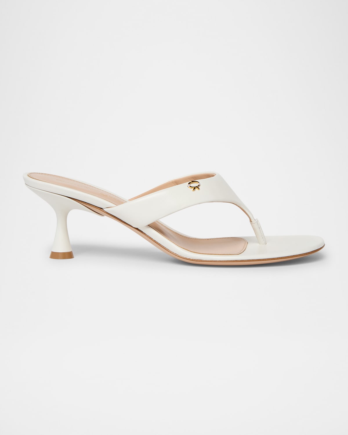GIANVITO ROSSI LEATHER HEELED THONG SANDALS 