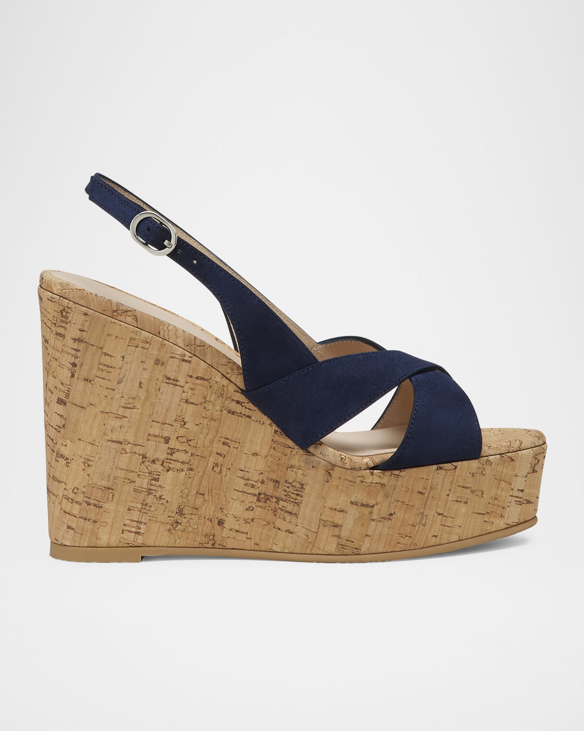 STUART WEITZMAN DAYNA SUEDE PLATFORM WEDGE SANDALS 