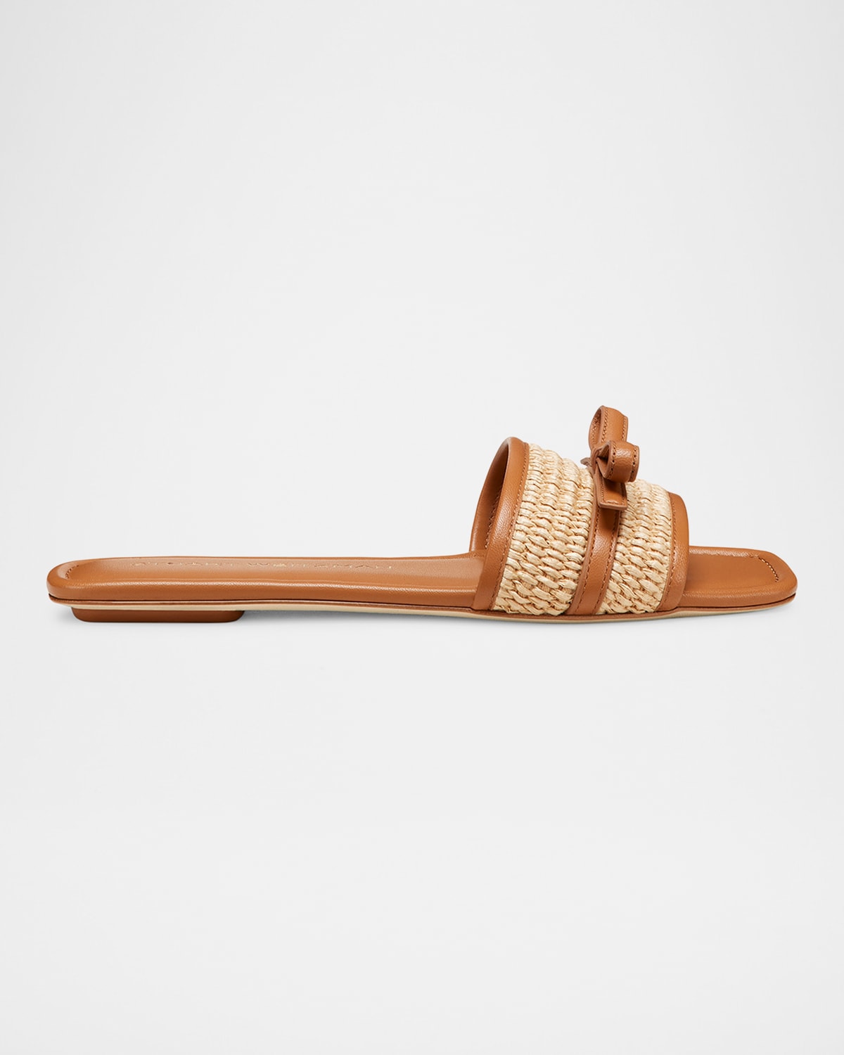 Stuart Weitzman Slide Sandals With Bow Detail In Hazel/natural
