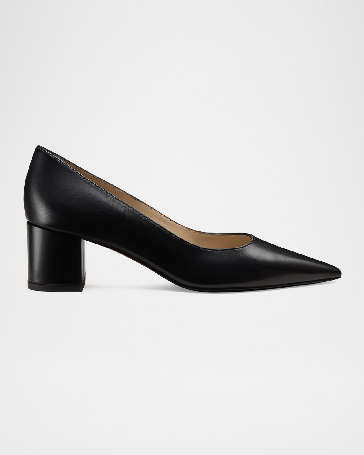 Stuart Weitzman Stuart Power 50 Block Heel Pump In Black