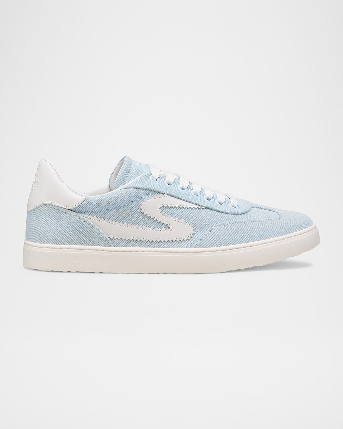 Stuart Weitzman Low Top Runaround Sneakers With Suede Finish In Light/white