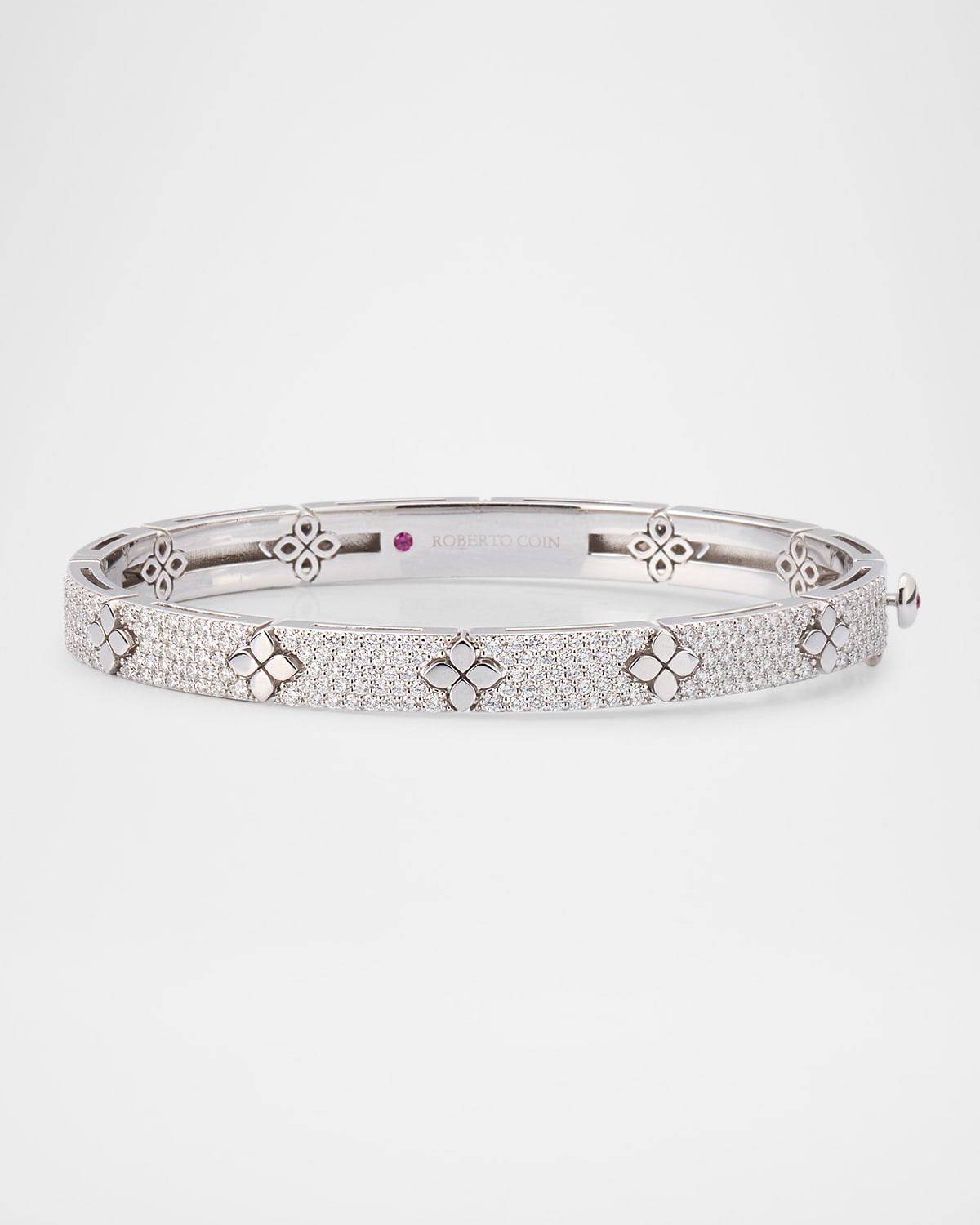18K White Gold Diamond Love In Verona Bangle, 48x58mm
