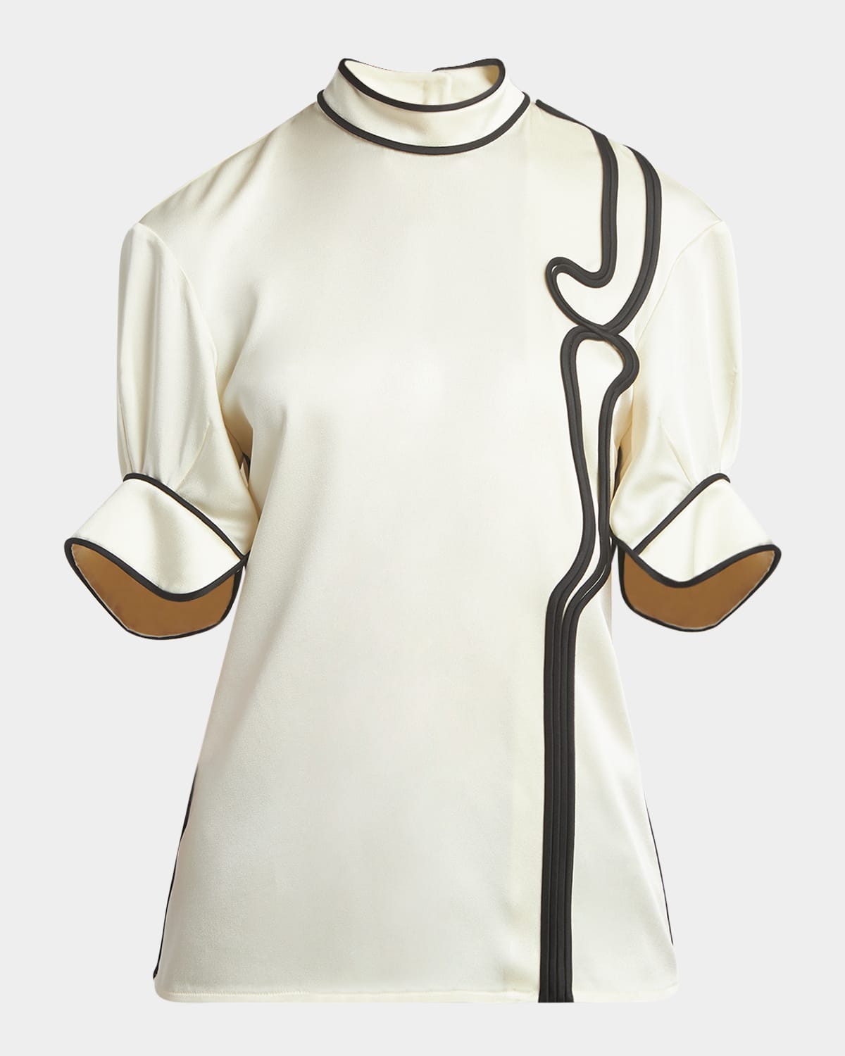 Jil Sander Swirl Embroidered Fitted Shirt In Natural