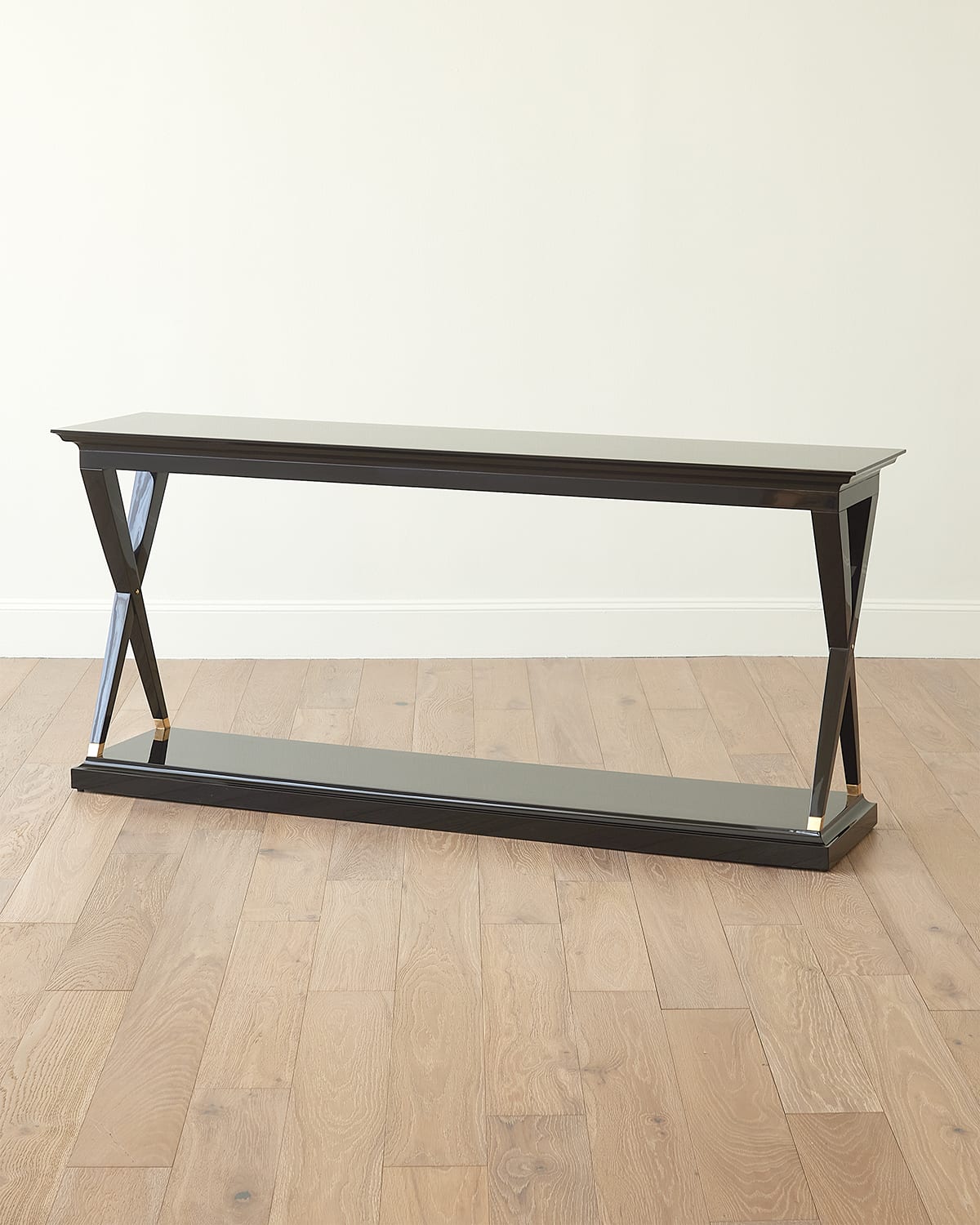 Global Views Black Lacquer X-console Table In Black