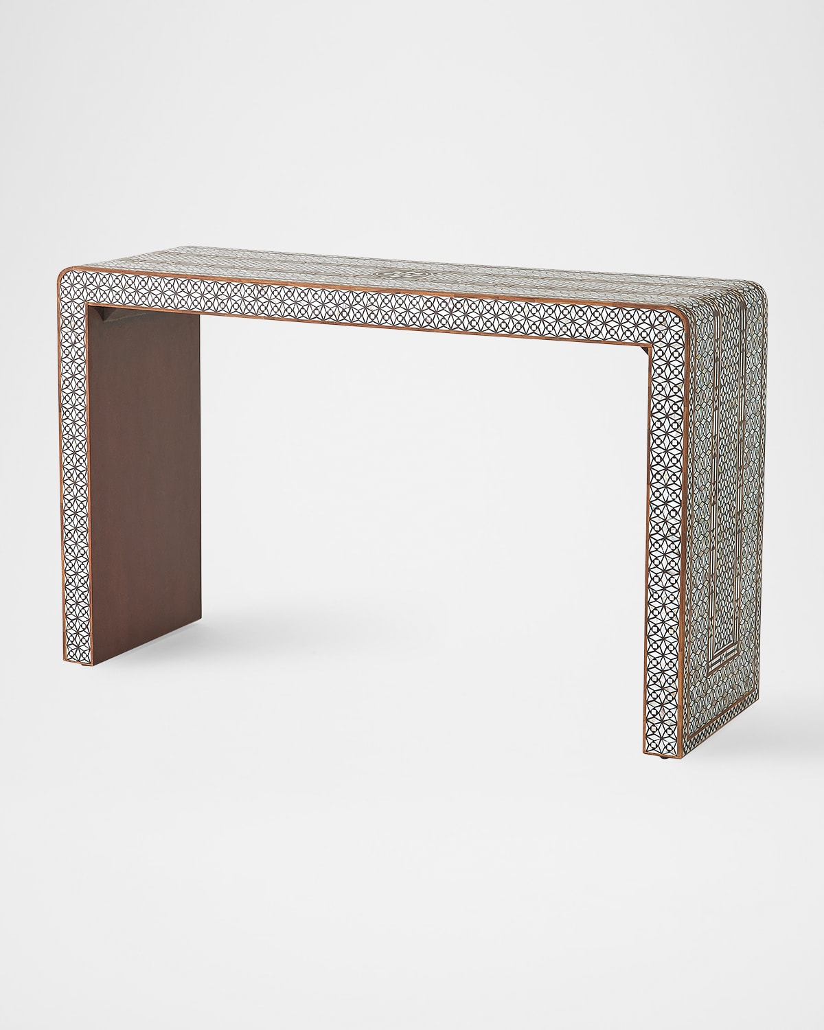 Global Views Aravalli Mother Of Pearl Console Table In Ivory