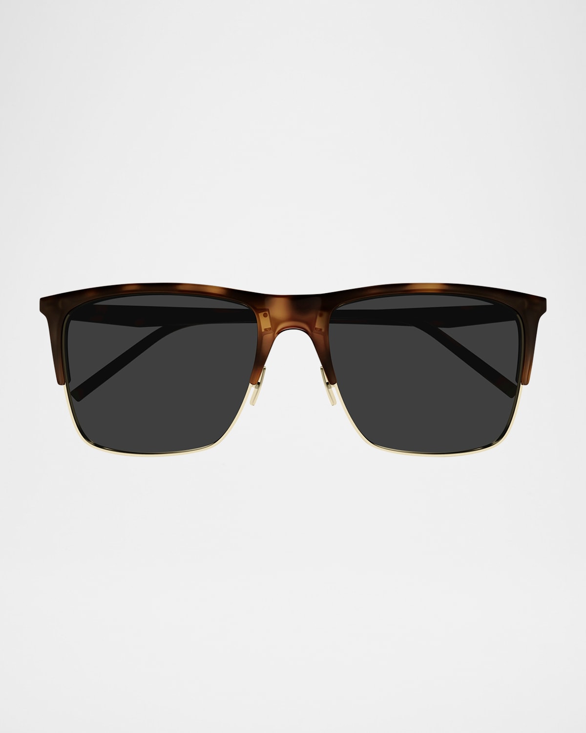 Saint Laurent Men's Sl 768m Acetate Rectangle Sunglasses In Shiny Mediumshiny Light Gold