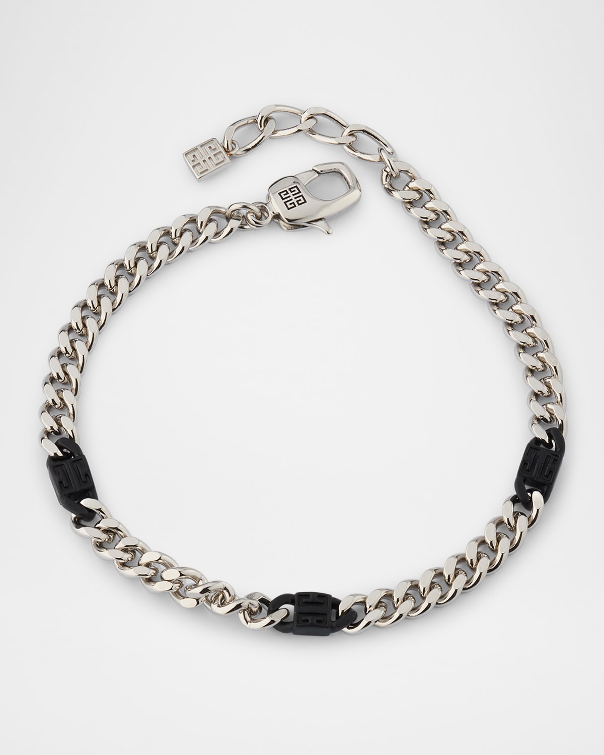 Men's Black 4G Silvery Small Chain Bracelet