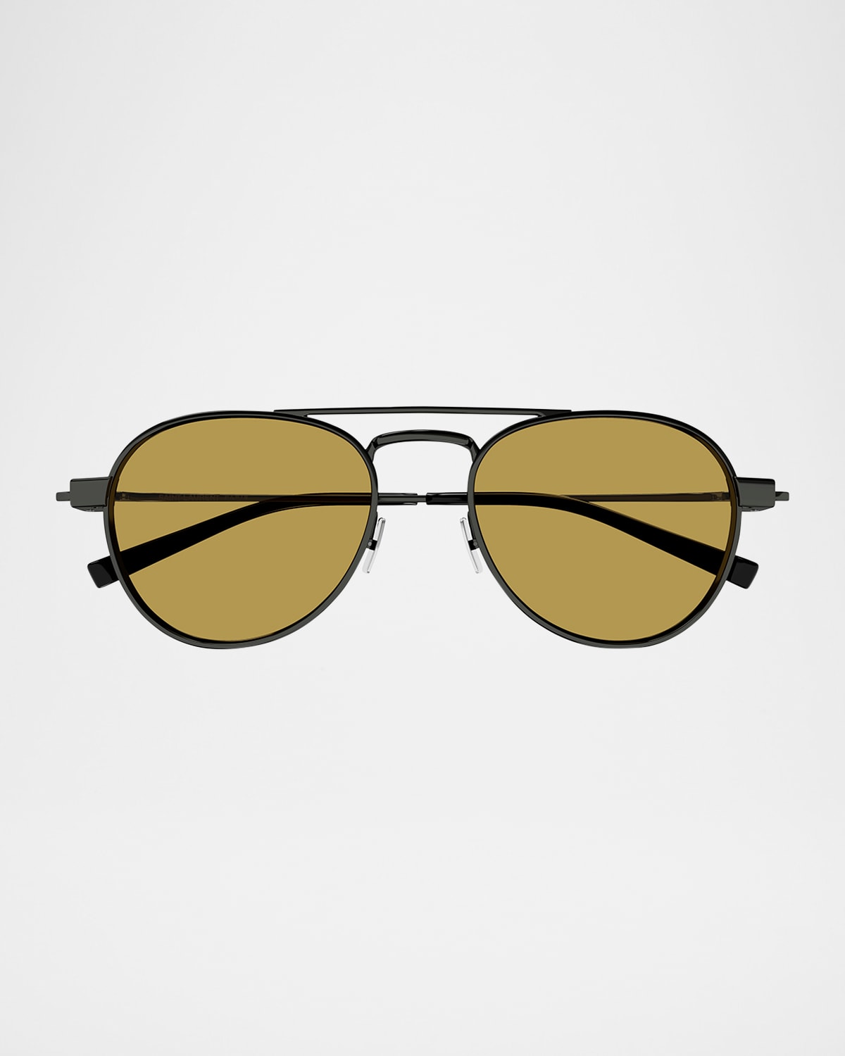 Saint Laurent 54mm Aviator Sunglasses In Shiny Dark Ruthenium