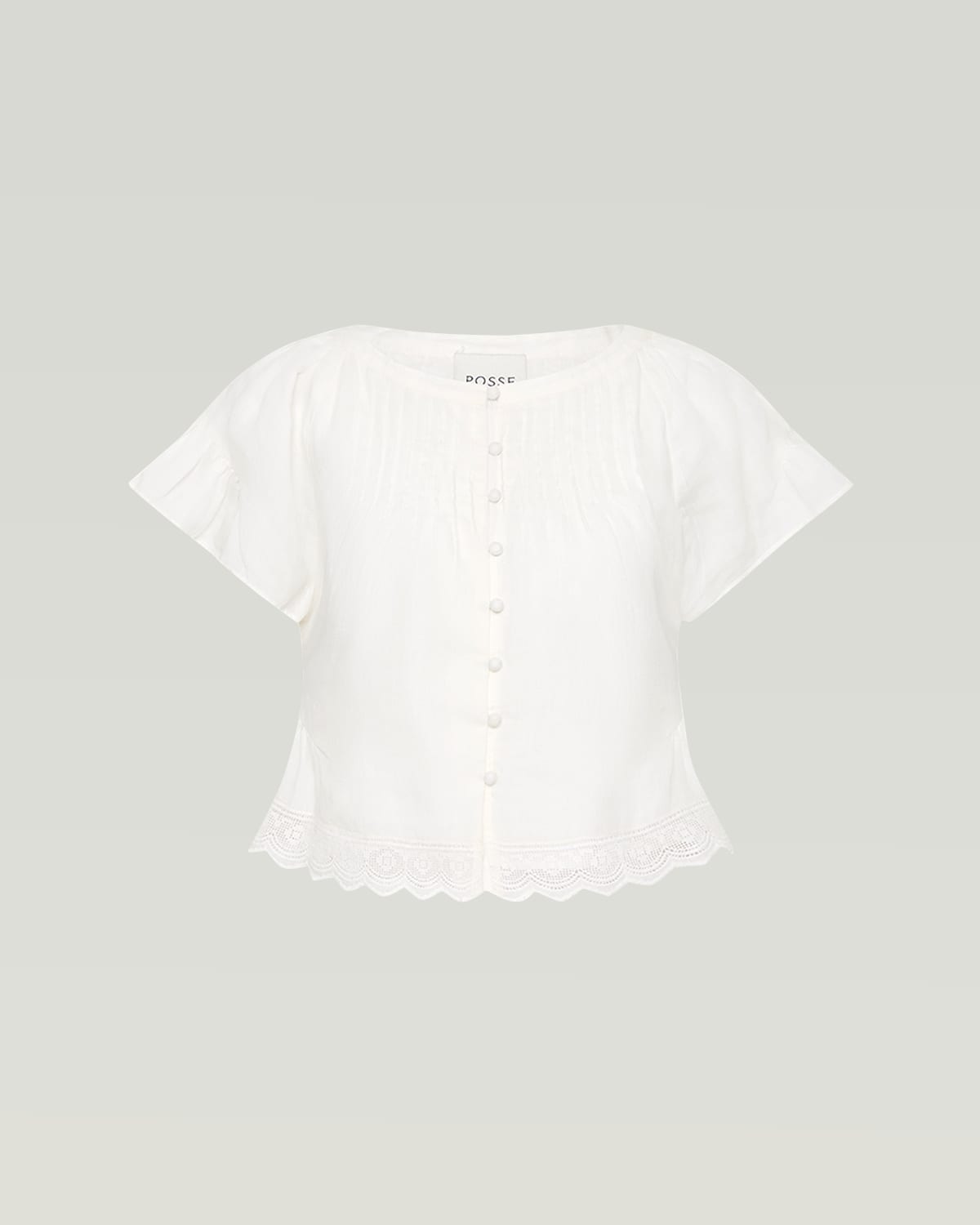 Posse Grace High-low Pintuck Blouse In White