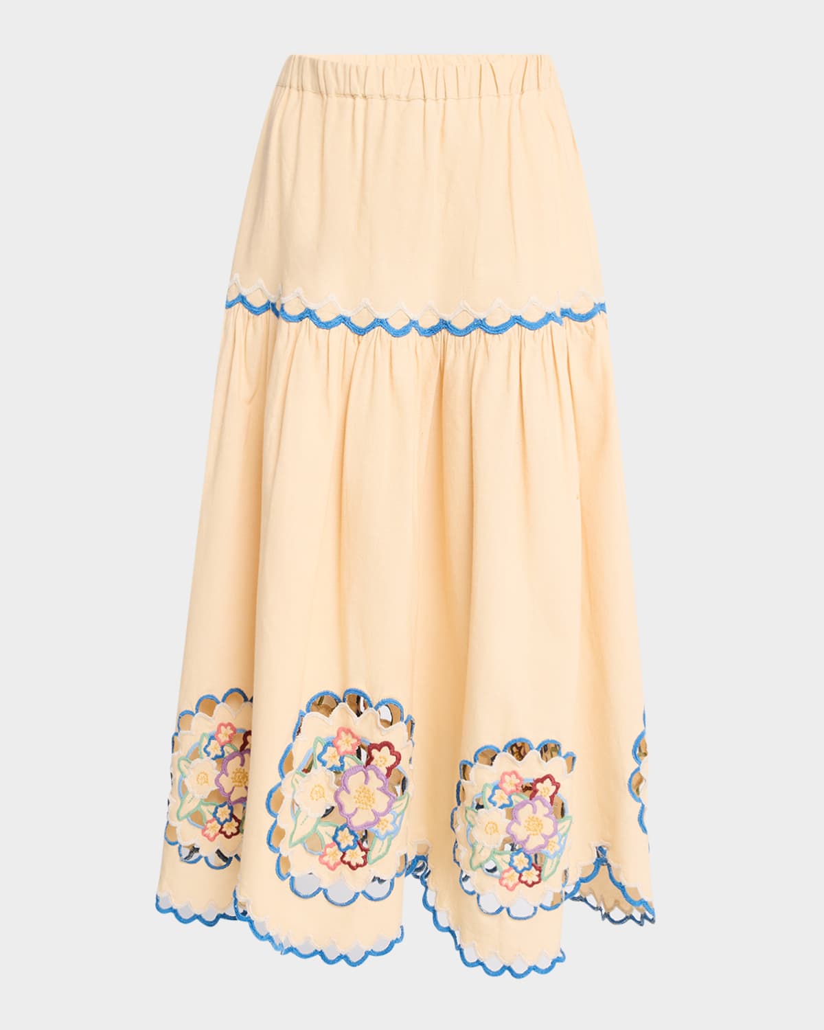 Melinda Embroidered Midi Skirt