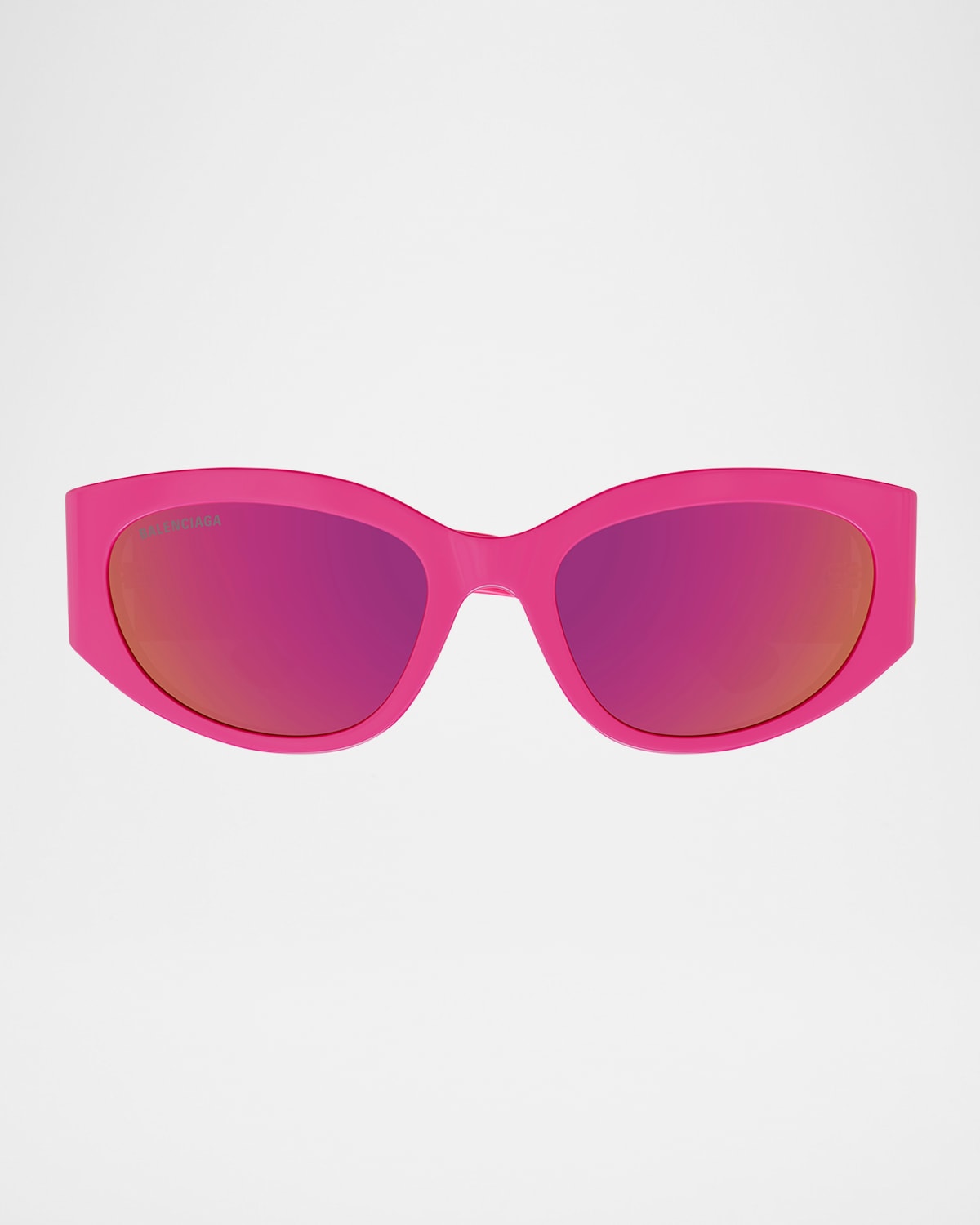 Balenciaga Bb0324sk Round Acetate Sunglasses In Fuchsia