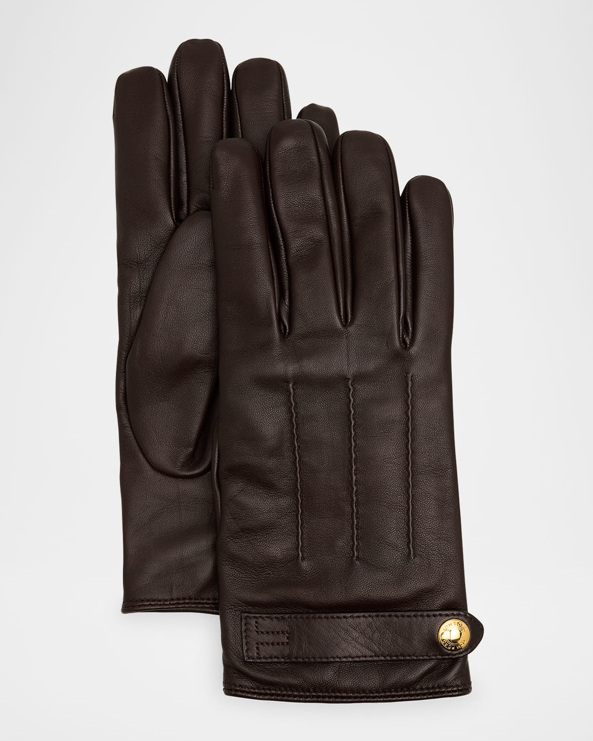 Men's Leather Wrist-Strap Gloves