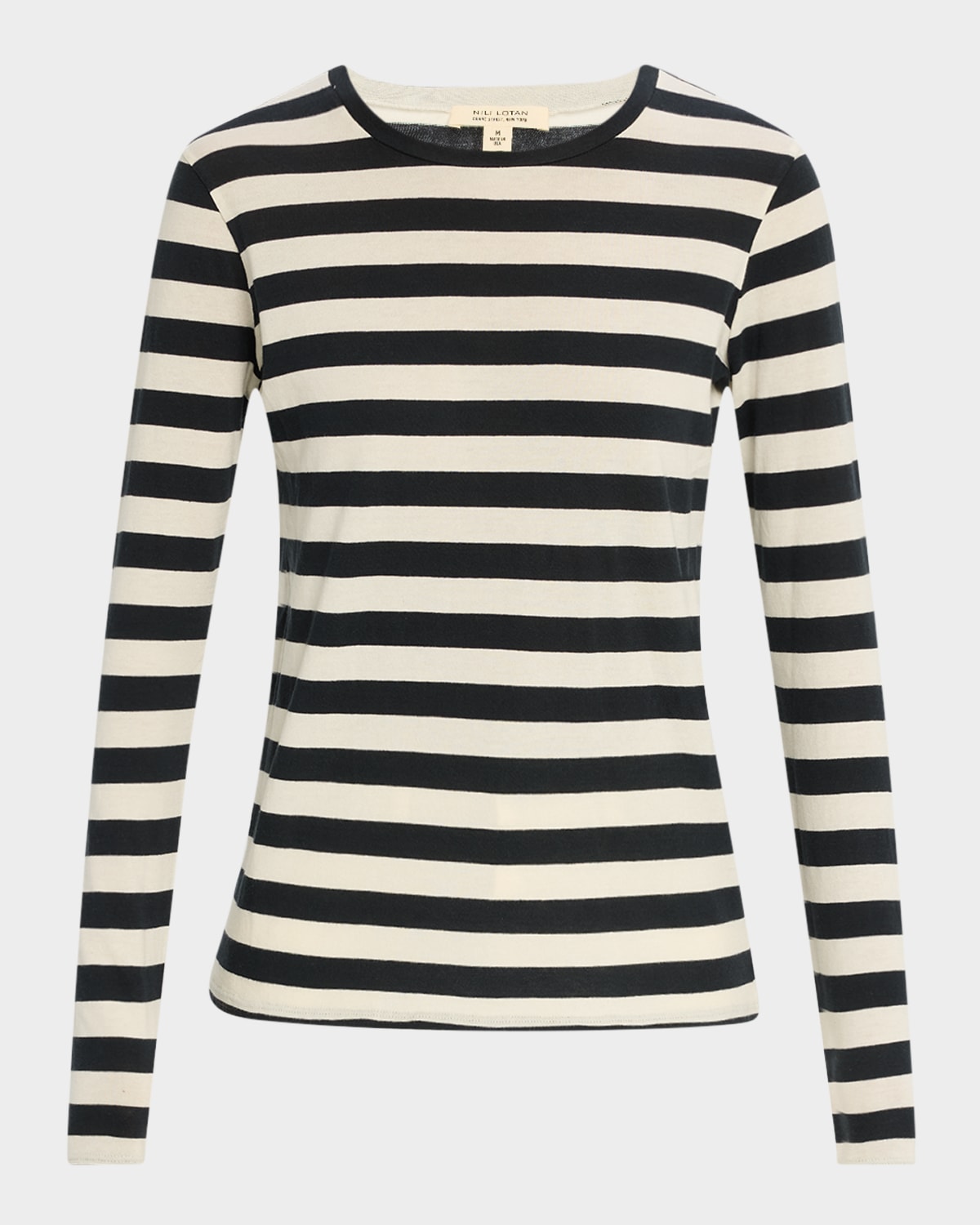 NILI LOTAN STRIPED LONG SLEEVE T-SHIRT 