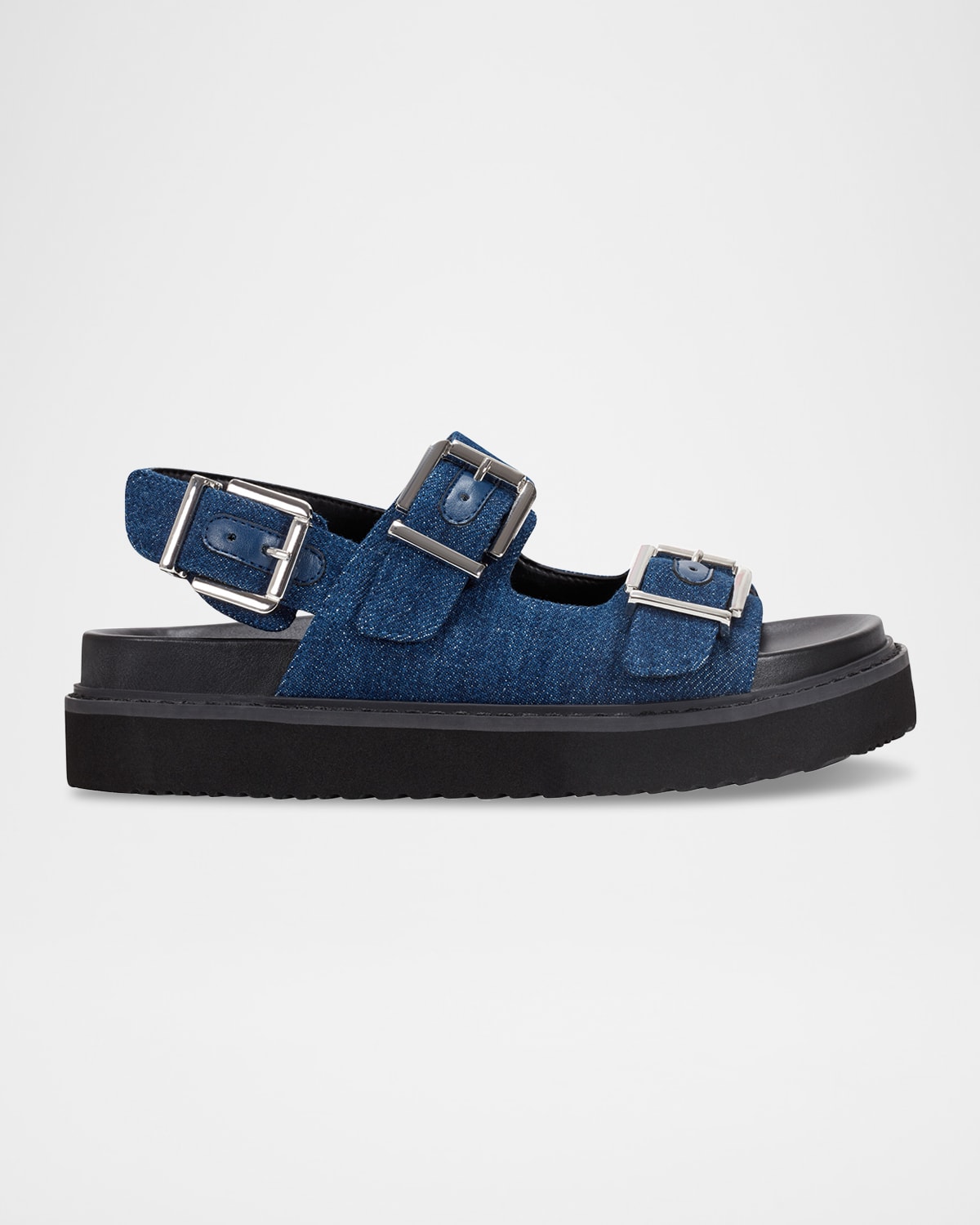 Shop Marc Fisher Ltd Agenda Denim Dual-buckle Slingback Sandals