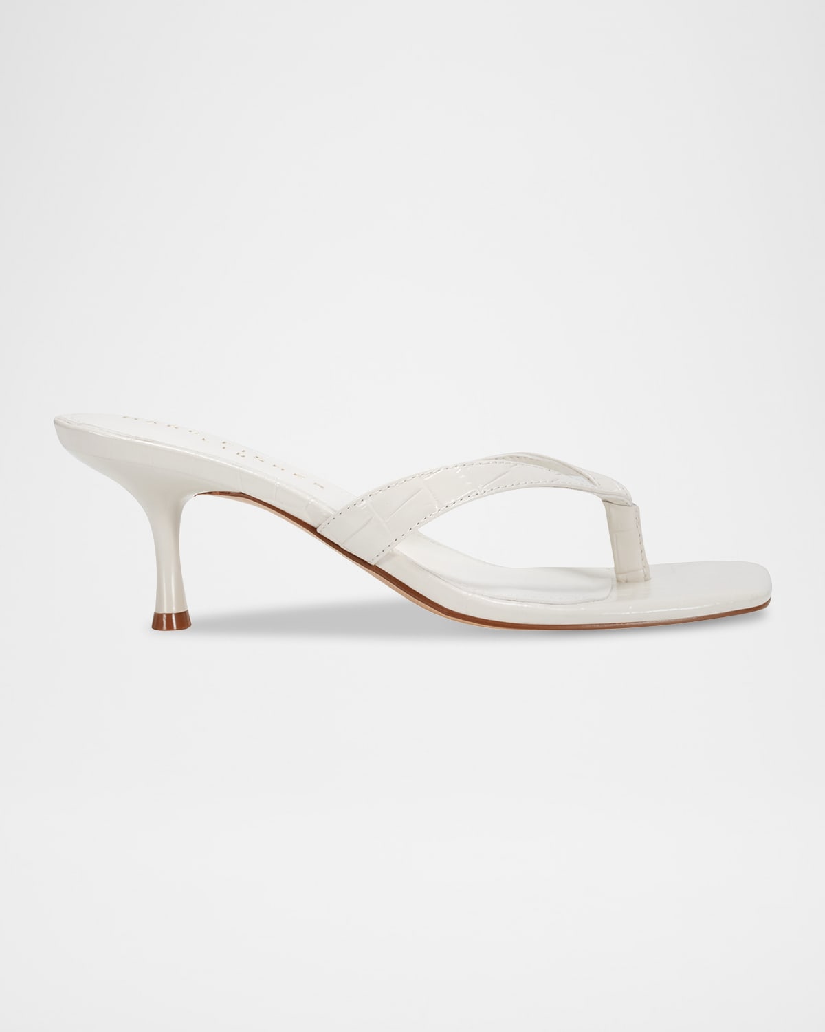 Marc Fisher Ltd Amele Croco Kitten Thong Slide Sandals
