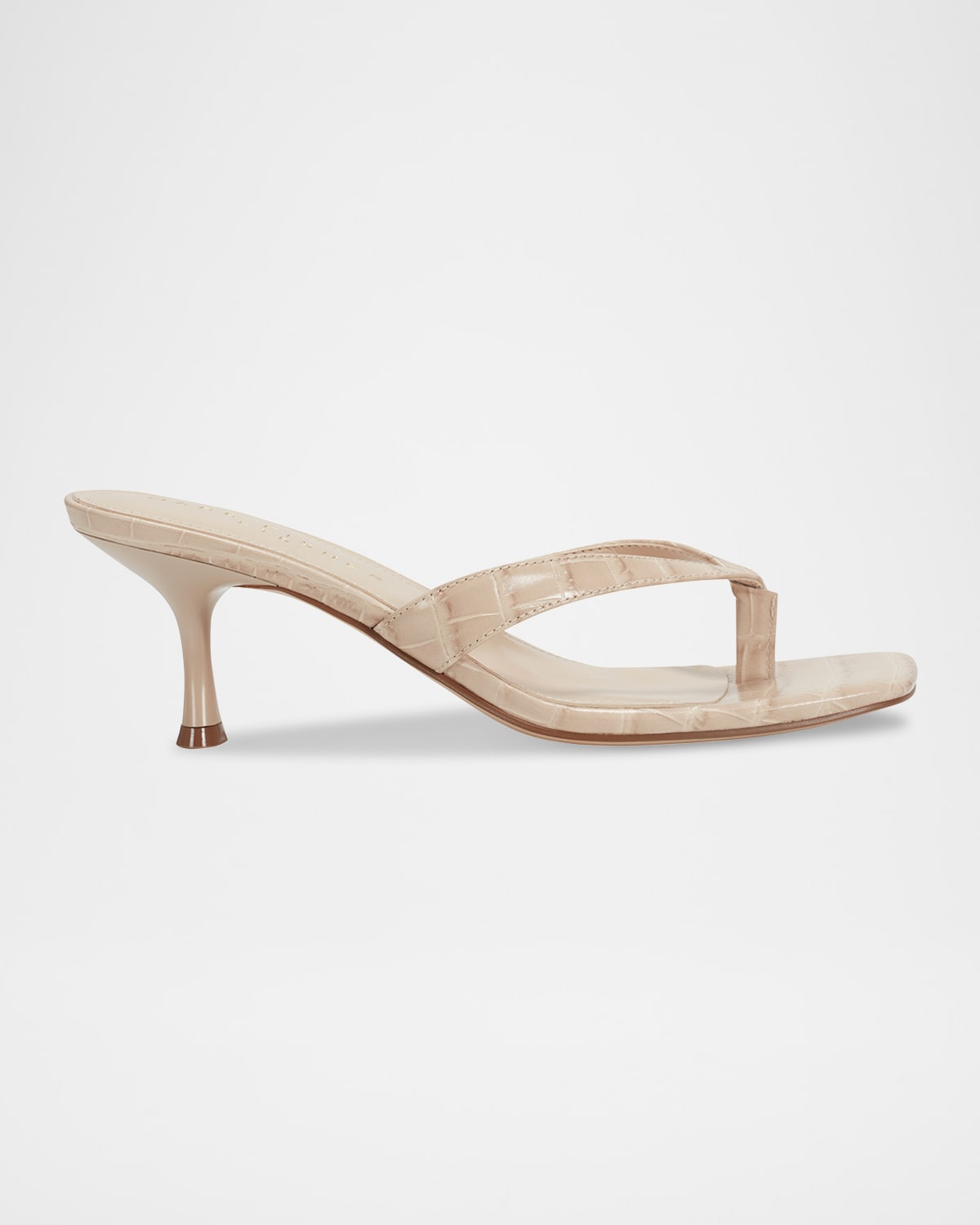 Marc Fisher Ltd Amele Croco Kitten Thong Slide Sandals