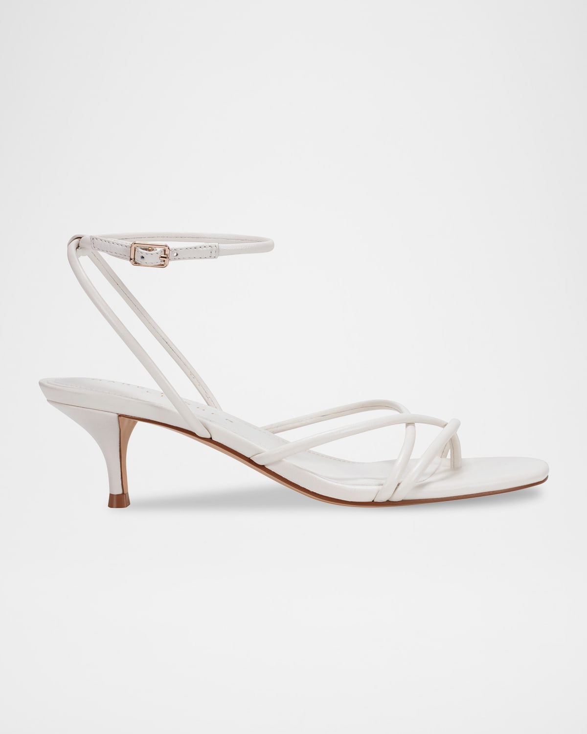 Marc Fisher Ltd Ballen Tubular Leather Kitten Ankle-strap Sandals