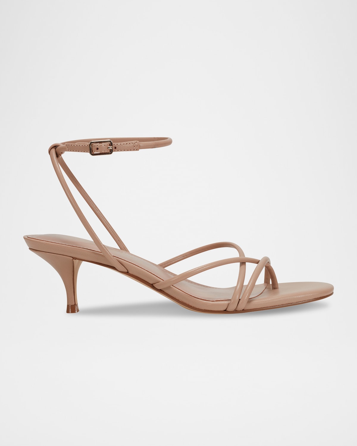 Marc Fisher Ltd Ballen Tubular Leather Kitten Ankle-strap Sandals