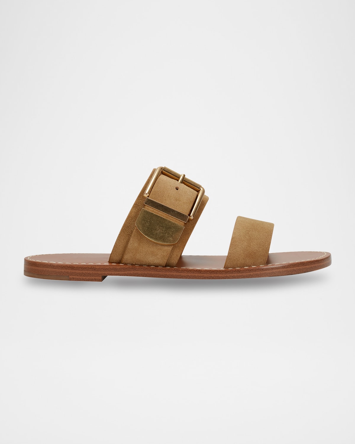 Marc Fisher Ltd Suede Buckle Dual-band Slide Sandals In Alce