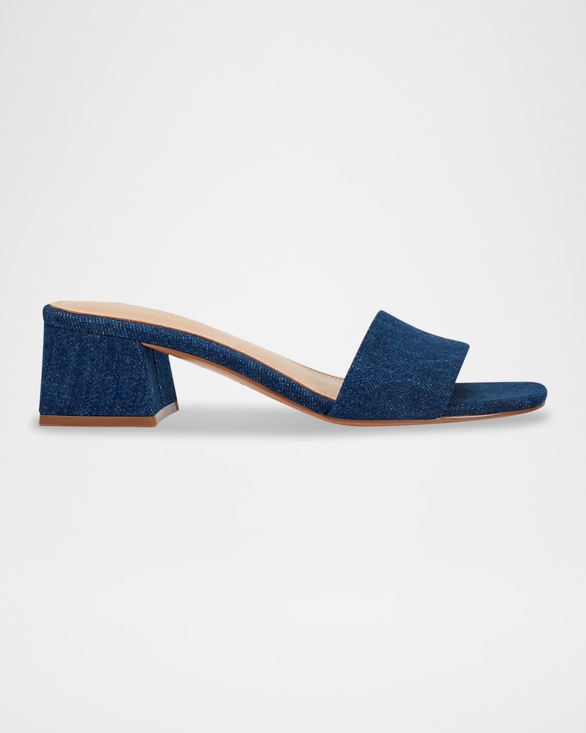 Marc Fisher Ltd Denim Block-heel Mule Sandals In Navy Denim