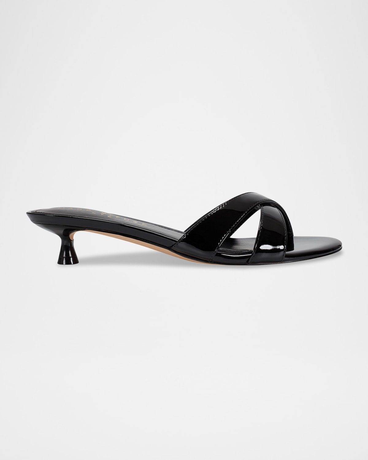Tracey Patent Crisscross Kitten Slide Sandals