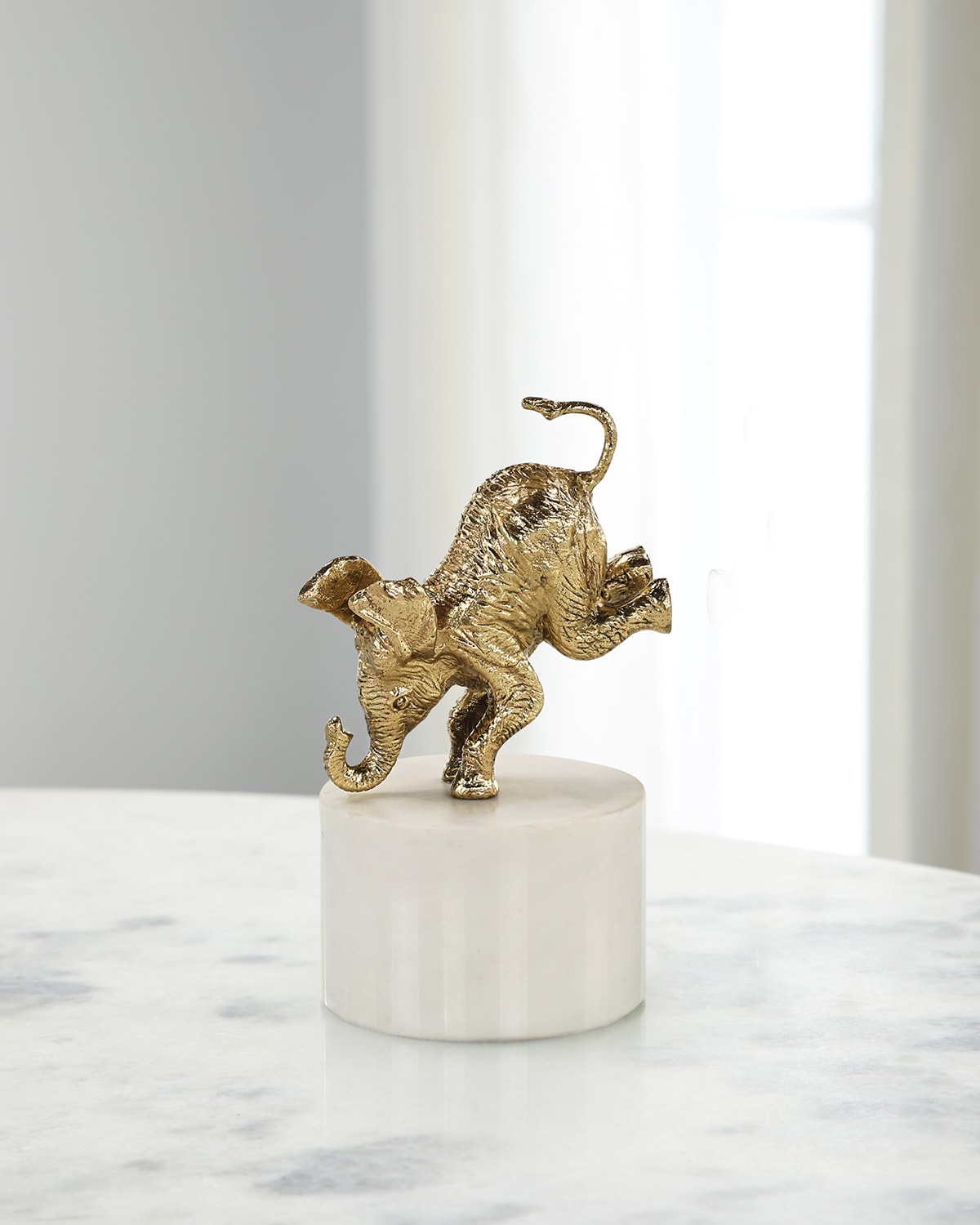 John-richard Collection Playful Elephant Doorstop In Brass