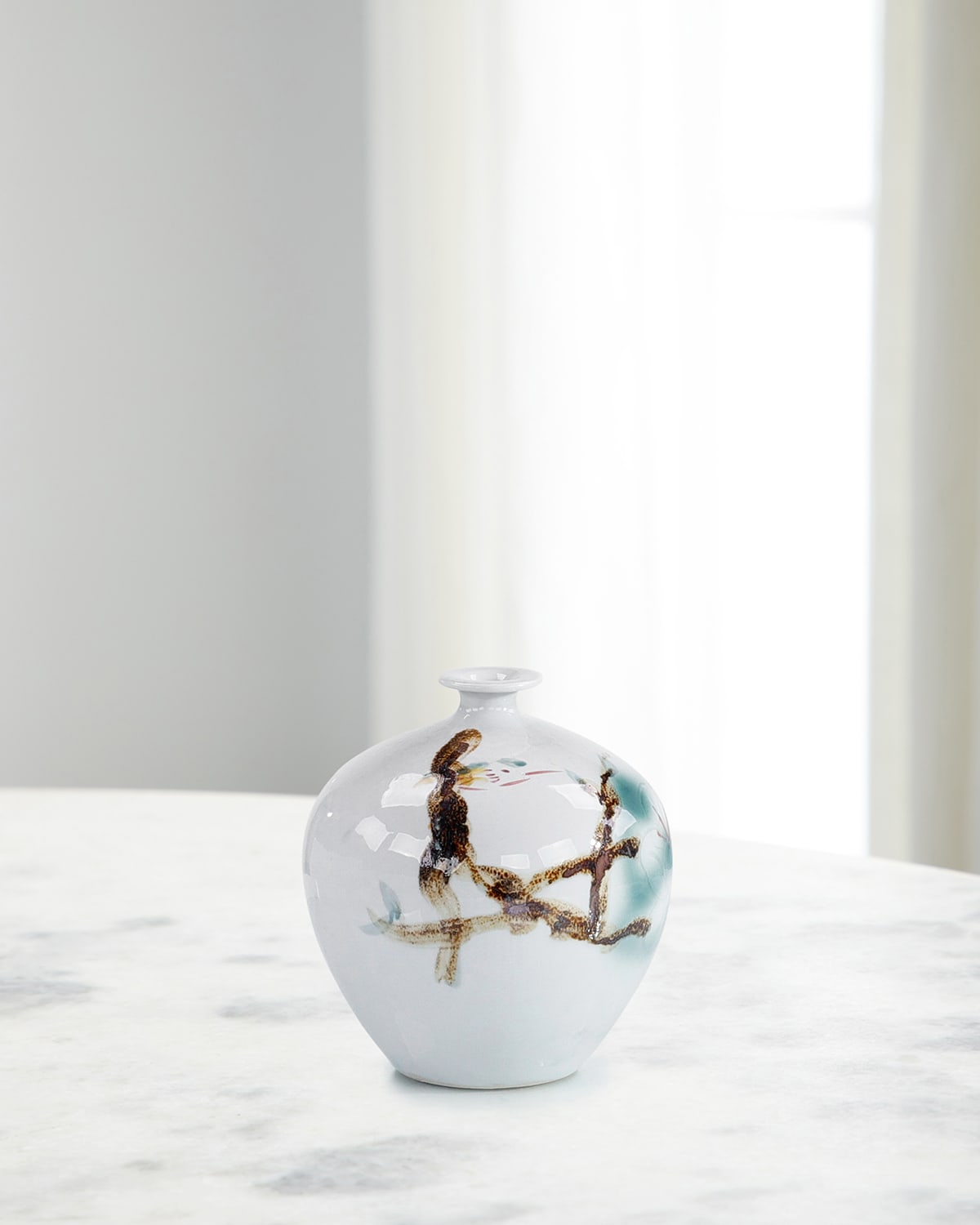 John-richard Collection Painted Grove Vase Iii In Ivory