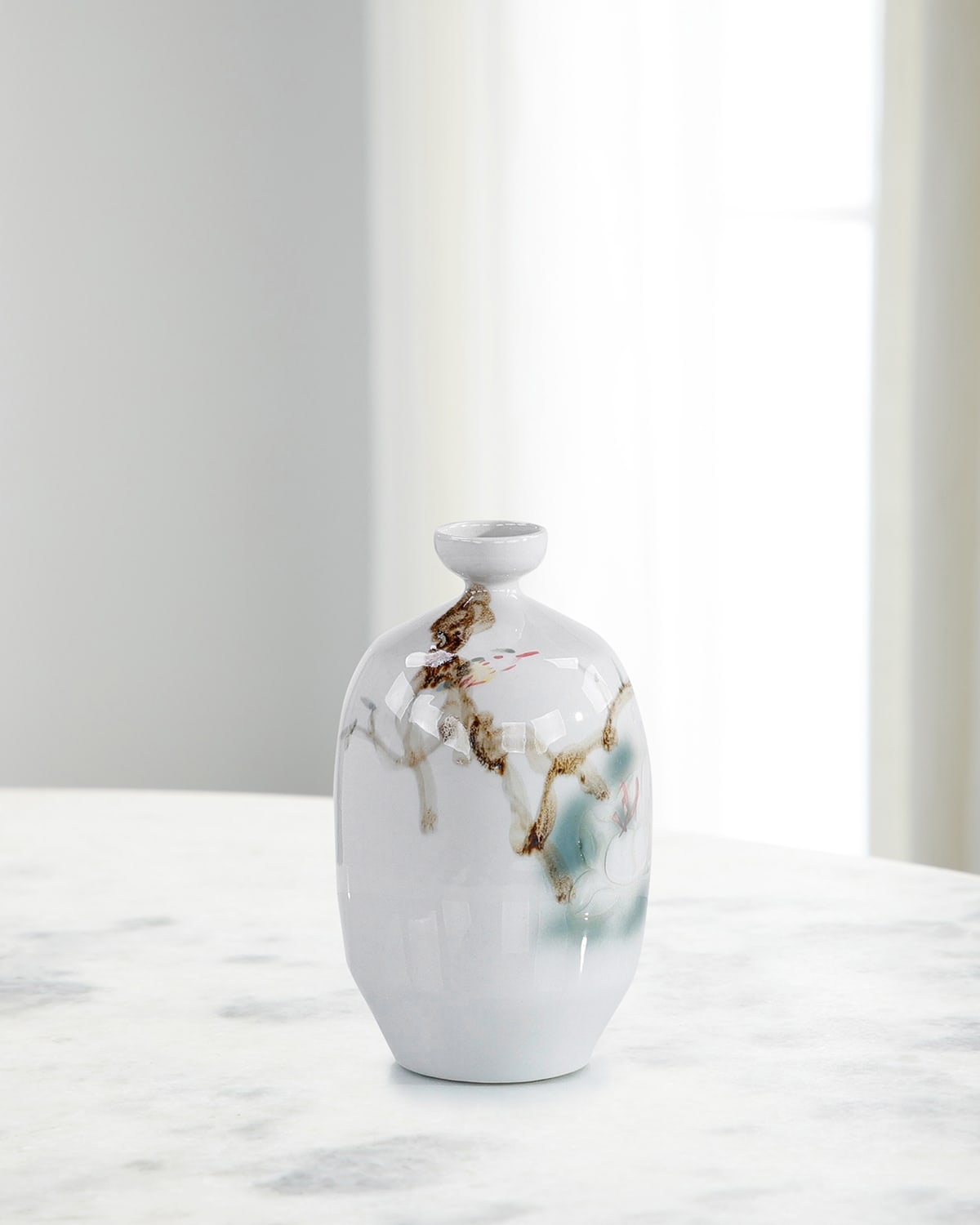 John-richard Collection Painted Grove Vase I In Ivory