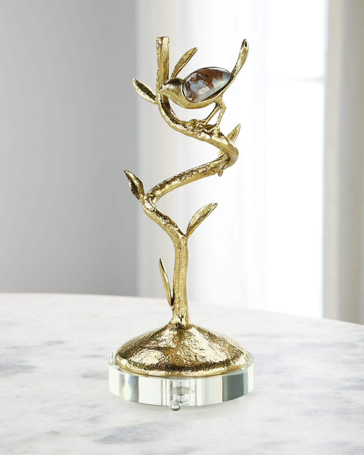 John-richard Collection Nested Stone Bird Sculpture I In Brass