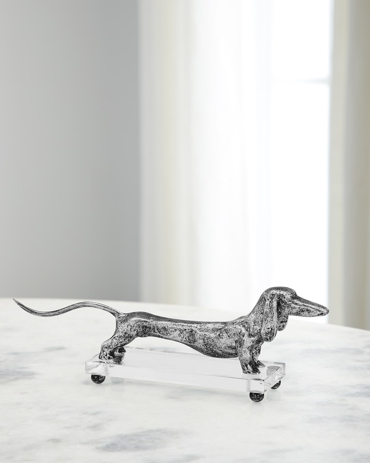 John-richard Collection Dachshund Sculpture In Silver