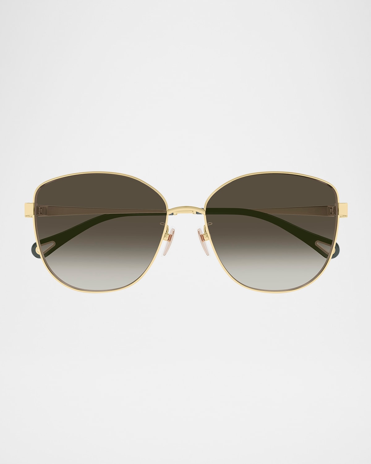 Chloé Ch0306sk Butterfly Acetate Sunglasses In Shiny Classic Gold Chl