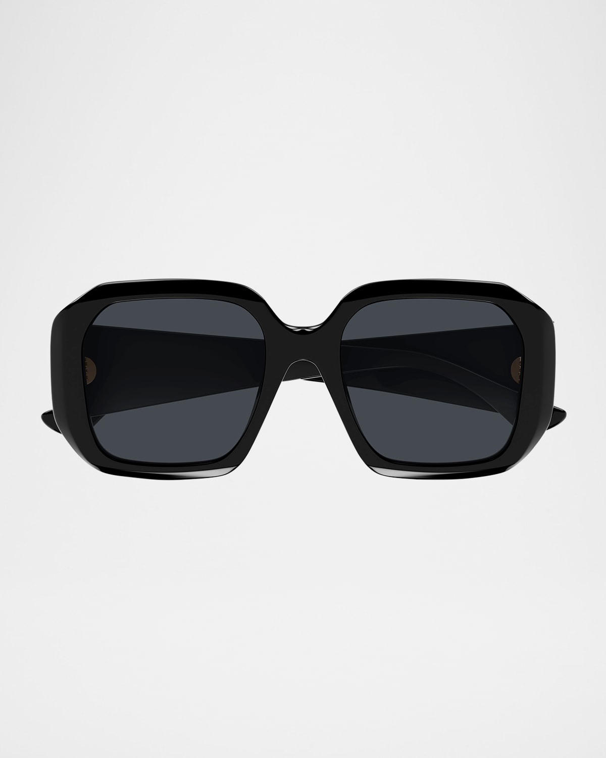 Chloé Round Acetate Sunglasses In Shiny Black