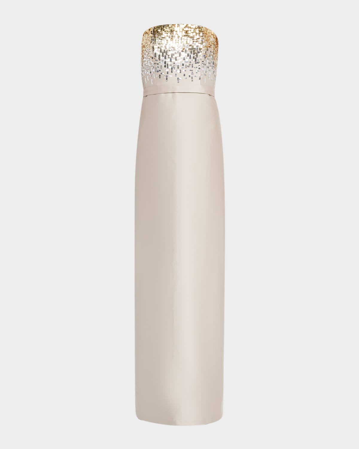 Sachin & Babi Phaedra Strapless Sequin Degrade Gown In Pewter